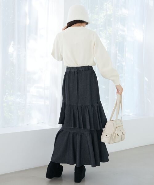 MAJESTIC LEGON / マジェスティックレゴン ロング・マキシ丈スカート | フリルデザインスリットスカート | 詳細10