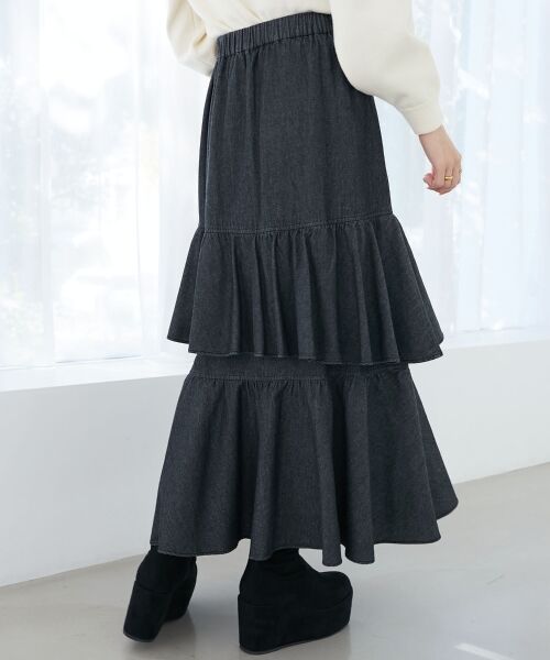 MAJESTIC LEGON / マジェスティックレゴン ロング・マキシ丈スカート | フリルデザインスリットスカート | 詳細13