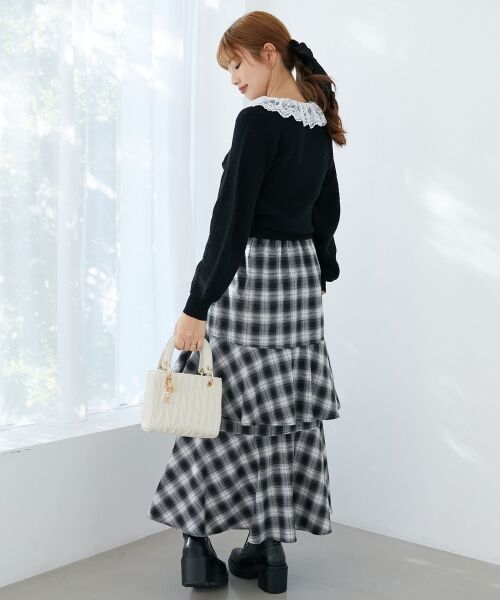 MAJESTIC LEGON / マジェスティックレゴン ロング・マキシ丈スカート | フリルデザインスリットスカート | 詳細3