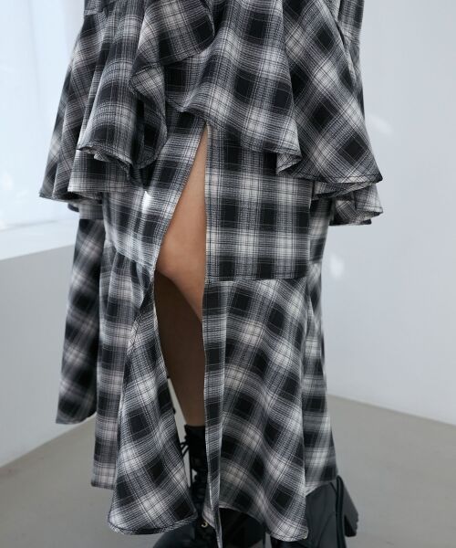 MAJESTIC LEGON / マジェスティックレゴン ロング・マキシ丈スカート | フリルデザインスリットスカート | 詳細7