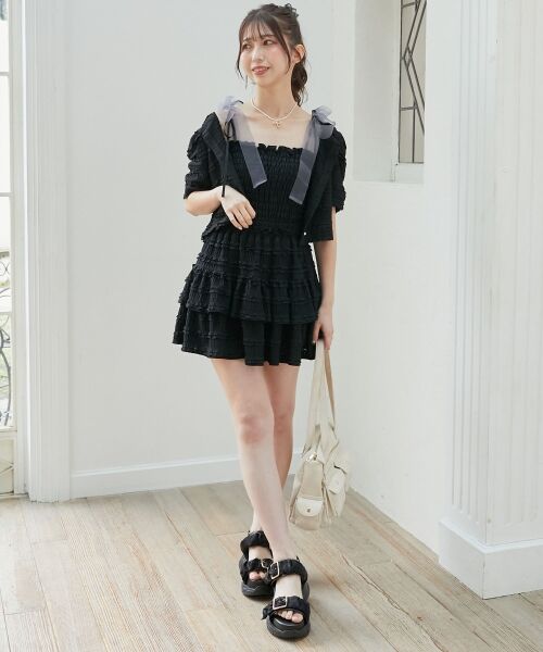 MAJESTIC LEGON / マジェスティックレゴン ミニ・ひざ丈スカート | カットレースフリルミニスカパン | 詳細3