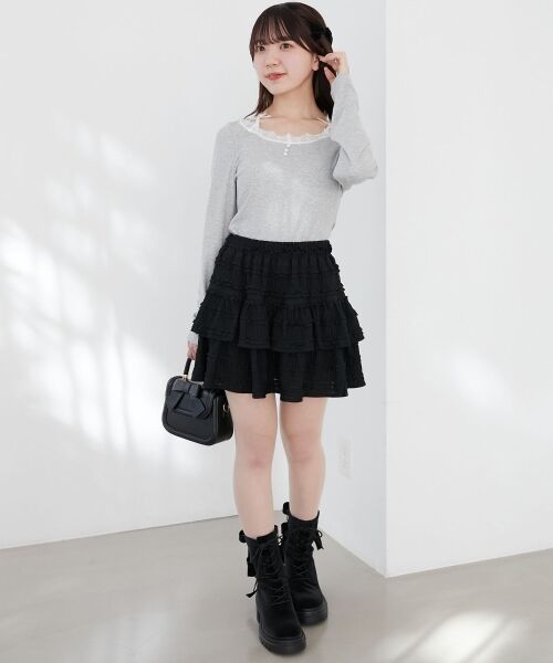 MAJESTIC LEGON / マジェスティックレゴン ミニ・ひざ丈スカート | カットレースフリルミニスカパン | 詳細9