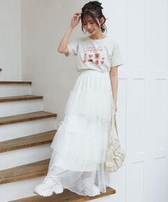 MAJESTIC LEGON / マジェスティックレゴン ロング・マキシ丈スカート | チュールギャザーティアードスカート