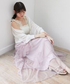 MAJESTIC LEGON / マジェスティックレゴン ロング・マキシ丈スカート | チュールギャザーティアードスカート