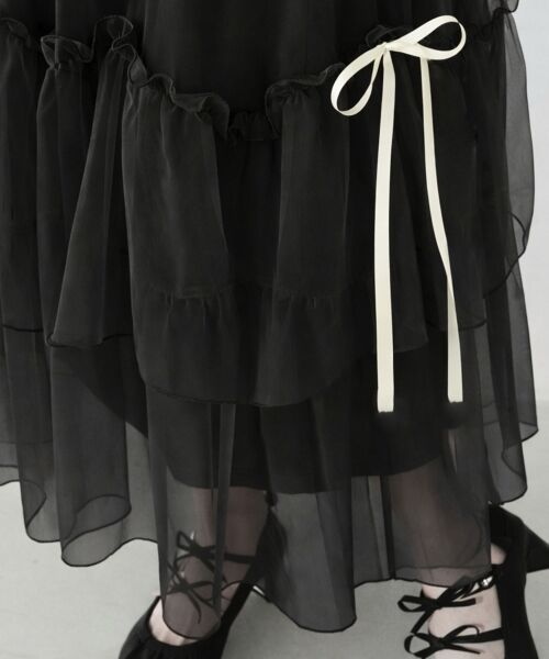 MAJESTIC LEGON / マジェスティックレゴン ロング・マキシ丈スカート | チュールギャザーティアードスカート | 詳細1