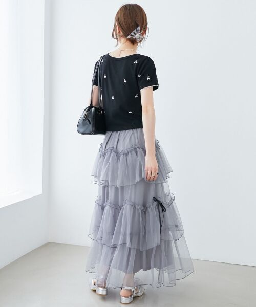 MAJESTIC LEGON / マジェスティックレゴン ロング・マキシ丈スカート | チュールギャザーティアードスカート | 詳細14