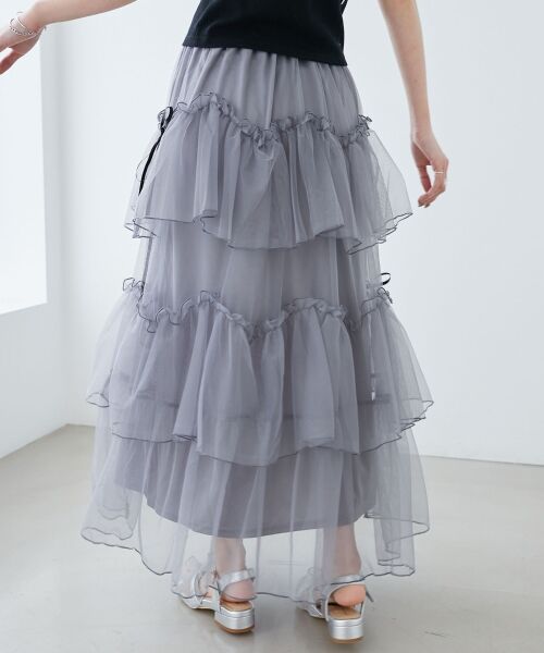 MAJESTIC LEGON / マジェスティックレゴン ロング・マキシ丈スカート | チュールギャザーティアードスカート | 詳細17