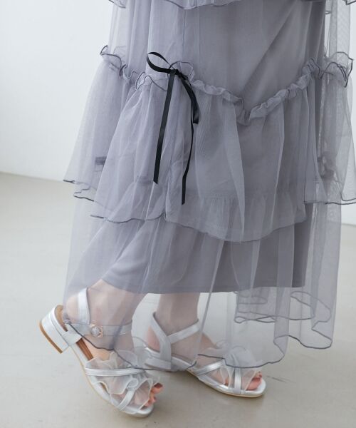 MAJESTIC LEGON / マジェスティックレゴン ロング・マキシ丈スカート | チュールギャザーティアードスカート | 詳細18