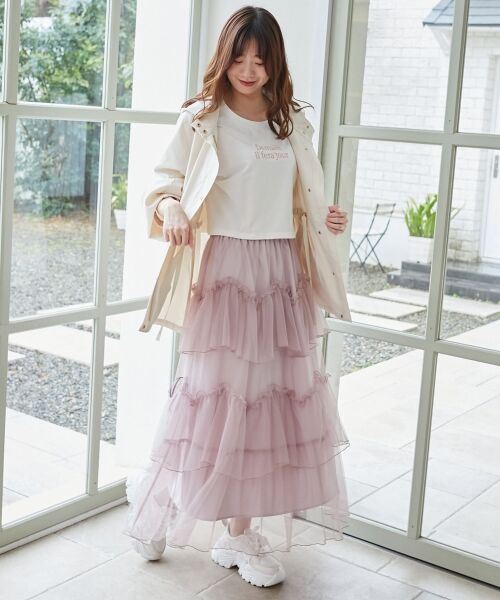 MAJESTIC LEGON / マジェスティックレゴン ロング・マキシ丈スカート | チュールギャザーティアードスカート | 詳細19