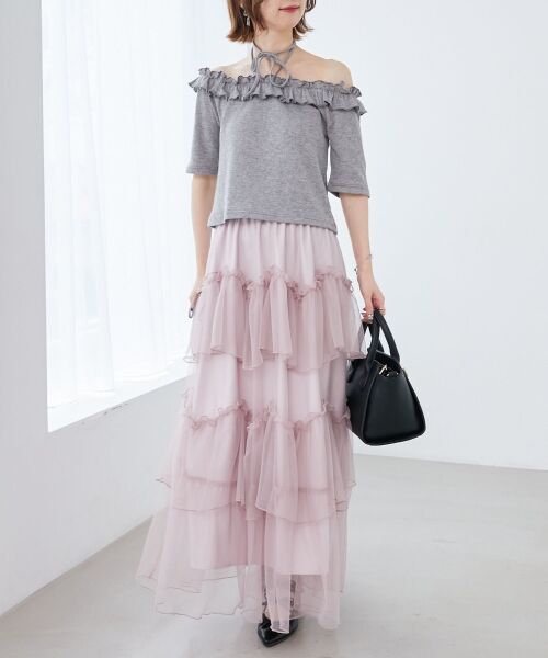 MAJESTIC LEGON / マジェスティックレゴン ロング・マキシ丈スカート | チュールギャザーティアードスカート | 詳細28