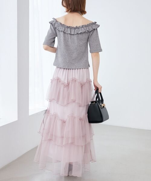 MAJESTIC LEGON / マジェスティックレゴン ロング・マキシ丈スカート | チュールギャザーティアードスカート | 詳細29