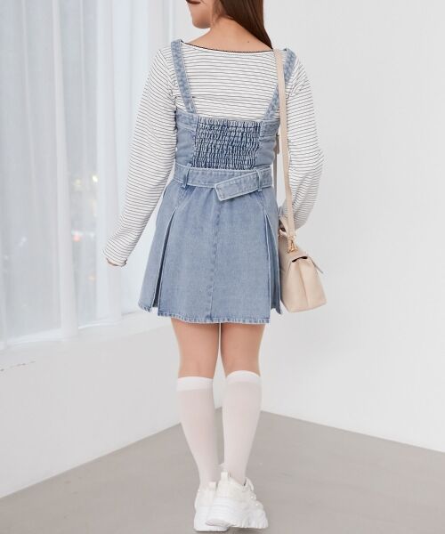 MAJESTIC LEGON / マジェスティックレゴン ミニ丈・ひざ丈ワンピース | ベルト付きデニムミニワンピース | 詳細3