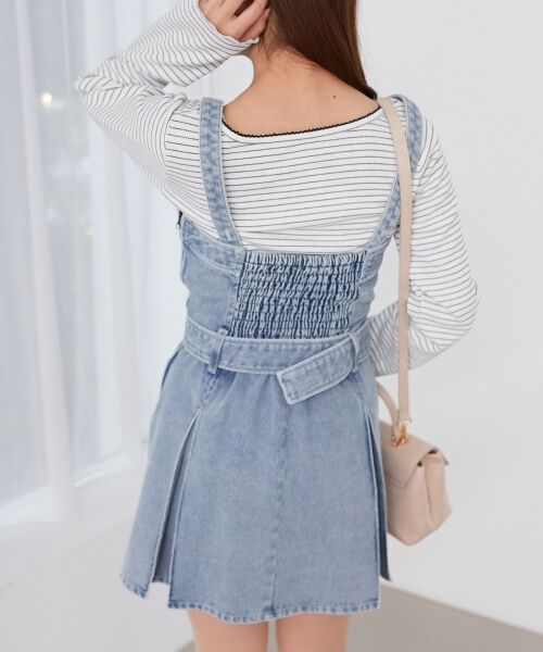 MAJESTIC LEGON / マジェスティックレゴン ミニ丈・ひざ丈ワンピース | ベルト付きデニムミニワンピース | 詳細6
