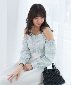 MAJESTIC LEGON / マジェスティックレゴン ロング・マキシ丈ワンピース | 2way肩リボンドッキングワンピ