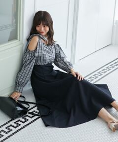 MAJESTIC LEGON / マジェスティックレゴン ロング・マキシ丈ワンピース | 2way肩リボンドッキングワンピ