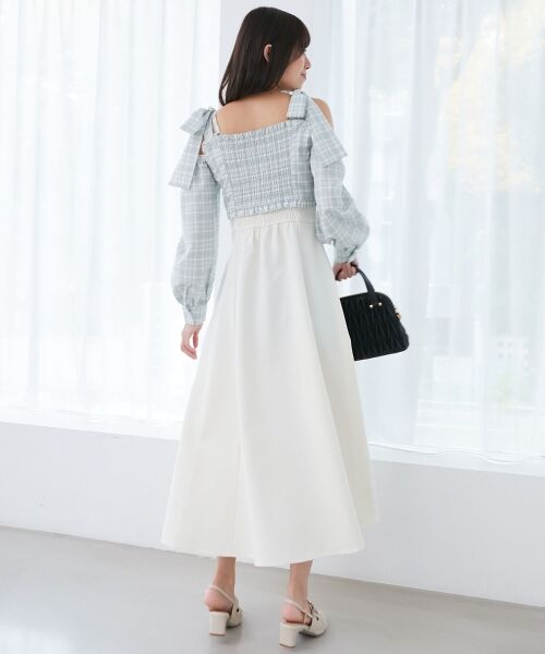 MAJESTIC LEGON / マジェスティックレゴン ロング・マキシ丈ワンピース | 2way肩リボンドッキングワンピ | 詳細11