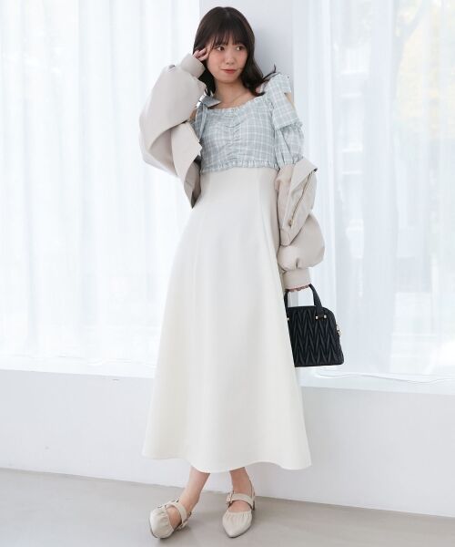 MAJESTIC LEGON / マジェスティックレゴン ロング・マキシ丈ワンピース | 2way肩リボンドッキングワンピ | 詳細13