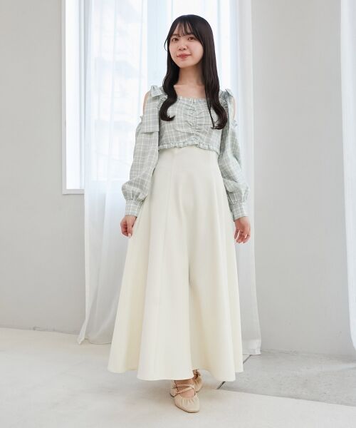 MAJESTIC LEGON / マジェスティックレゴン ロング・マキシ丈ワンピース | 2way肩リボンドッキングワンピ | 詳細17