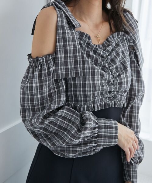 MAJESTIC LEGON / マジェスティックレゴン ロング・マキシ丈ワンピース | 2way肩リボンドッキングワンピ | 詳細28