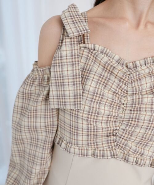 MAJESTIC LEGON / マジェスティックレゴン ロング・マキシ丈ワンピース | 2way肩リボンドッキングワンピ | 詳細8