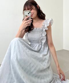 MAJESTIC LEGON / マジェスティックレゴン ミニ丈・ひざ丈ワンピース | フリルショルダーレースアップワンピ