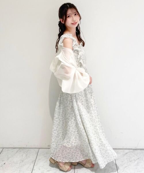 MAJESTIC LEGON / マジェスティックレゴン ミニ丈・ひざ丈ワンピース | フリルショルダーレースアップワンピ | 詳細14