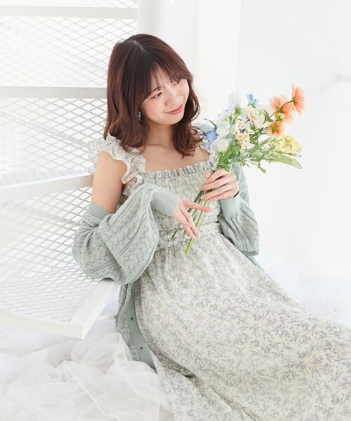 MAJESTIC LEGON / マジェスティックレゴン ミニ丈・ひざ丈ワンピース | フリルショルダーレースアップワンピ | 詳細16