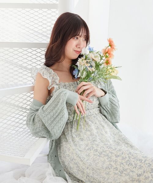 MAJESTIC LEGON / マジェスティックレゴン ミニ丈・ひざ丈ワンピース | フリルショルダーレースアップワンピ | 詳細17