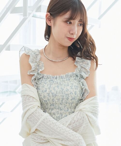 MAJESTIC LEGON / マジェスティックレゴン ミニ丈・ひざ丈ワンピース | フリルショルダーレースアップワンピ | 詳細22