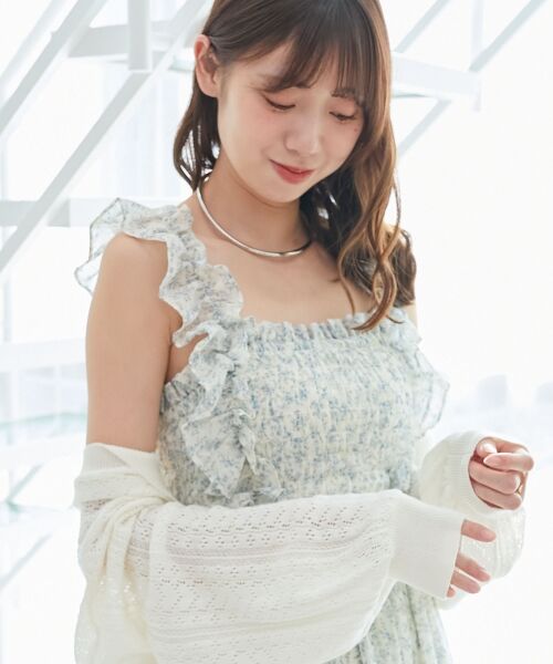 MAJESTIC LEGON / マジェスティックレゴン ミニ丈・ひざ丈ワンピース | フリルショルダーレースアップワンピ | 詳細23