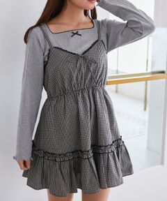 MAJESTIC LEGON / マジェスティックレゴン ミニ丈・ひざ丈ワンピース | フロントリボンミニワンピース