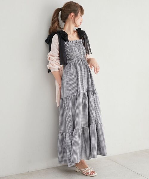 MAJESTIC LEGON / マジェスティックレゴン ロング・マキシ丈ワンピース | 2way肩リボンキャミワンピ | 詳細10