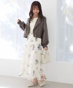 MAJESTIC LEGON / マジェスティックレゴン ロング・マキシ丈ワンピース | フラワーオフショルドッキングワンピ