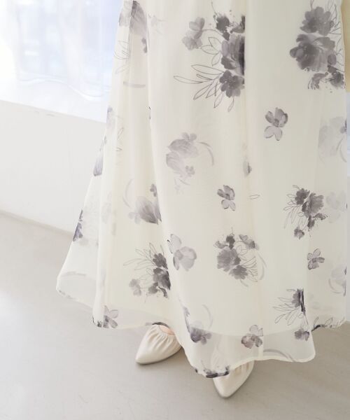 MAJESTIC LEGON / マジェスティックレゴン ロング・マキシ丈ワンピース | フラワーオフショルドッキングワンピ | 詳細10