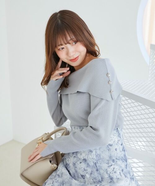 MAJESTIC LEGON / マジェスティックレゴン ロング・マキシ丈ワンピース | フラワーオフショルドッキングワンピ | 詳細17