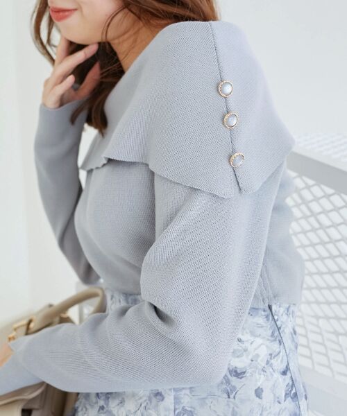 MAJESTIC LEGON / マジェスティックレゴン ロング・マキシ丈ワンピース | フラワーオフショルドッキングワンピ | 詳細18