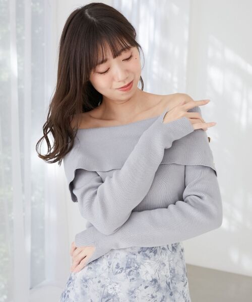 MAJESTIC LEGON / マジェスティックレゴン ロング・マキシ丈ワンピース | フラワーオフショルドッキングワンピ | 詳細22