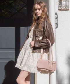 MAJESTIC LEGON / マジェスティックレゴン ブルゾン | 2wayリボンバイカラーブルゾン