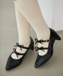 MAJESTIC LEGON / マジェスティックレゴン パンプス | ダブルリボンギャザーパンプス