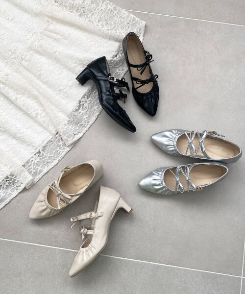 MAJESTIC LEGON / マジェスティックレゴン パンプス | ダブルリボンギャザーパンプス | 詳細1