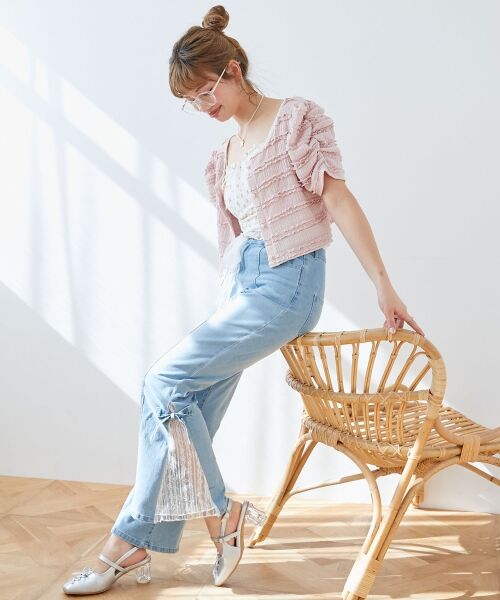 MAJESTIC LEGON / マジェスティックレゴン カーディガン・ボレロ | 前後2wayカットレースフリルカーデ | 詳細10