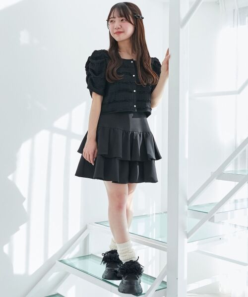 MAJESTIC LEGON / マジェスティックレゴン カーディガン・ボレロ | 前後2wayカットレースフリルカーデ | 詳細17