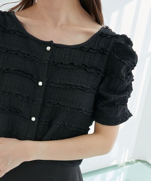 MAJESTIC LEGON / マジェスティックレゴン カーディガン・ボレロ | 前後2wayカットレースフリルカーデ | 詳細23