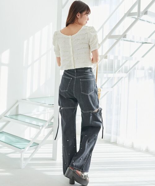 MAJESTIC LEGON / マジェスティックレゴン カーディガン・ボレロ | 前後2wayカットレースフリルカーデ | 詳細3