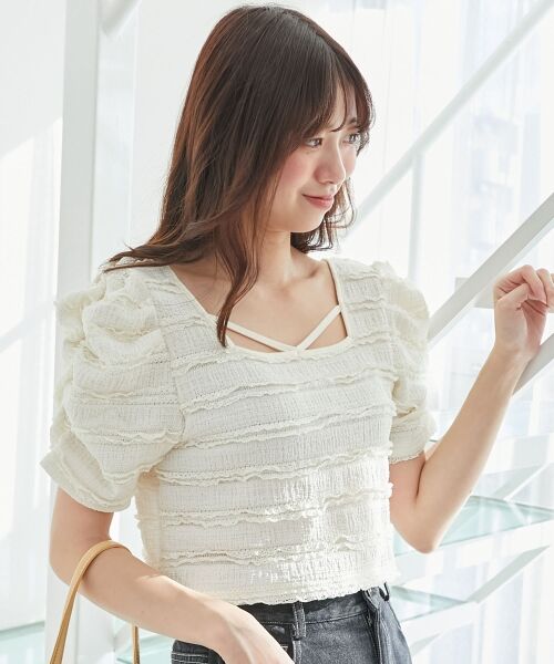 MAJESTIC LEGON / マジェスティックレゴン カーディガン・ボレロ | 前後2wayカットレースフリルカーデ | 詳細5