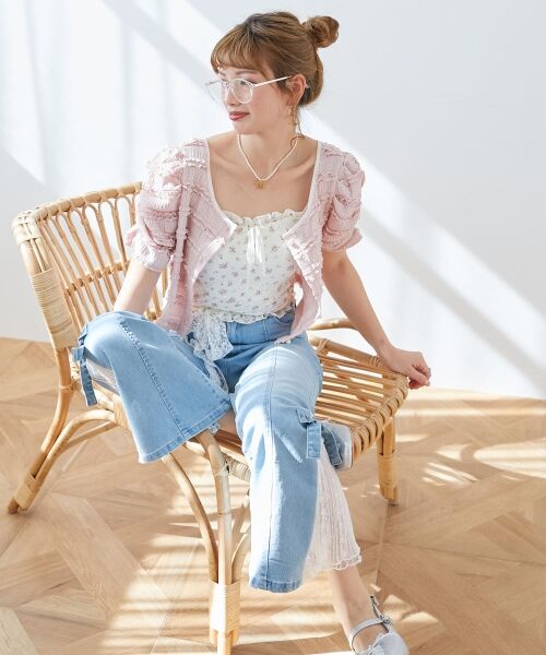 MAJESTIC LEGON / マジェスティックレゴン カーディガン・ボレロ | 前後2wayカットレースフリルカーデ | 詳細8