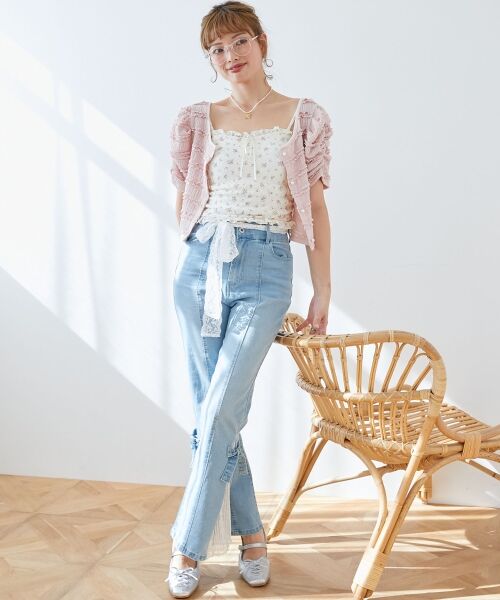 MAJESTIC LEGON / マジェスティックレゴン カーディガン・ボレロ | 前後2wayカットレースフリルカーデ | 詳細9