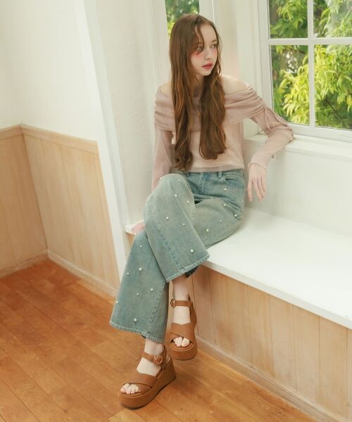 MAJESTIC LEGON / マジェスティックレゴン カットソー | ドロストオフショルラメチュールトップス | 詳細10