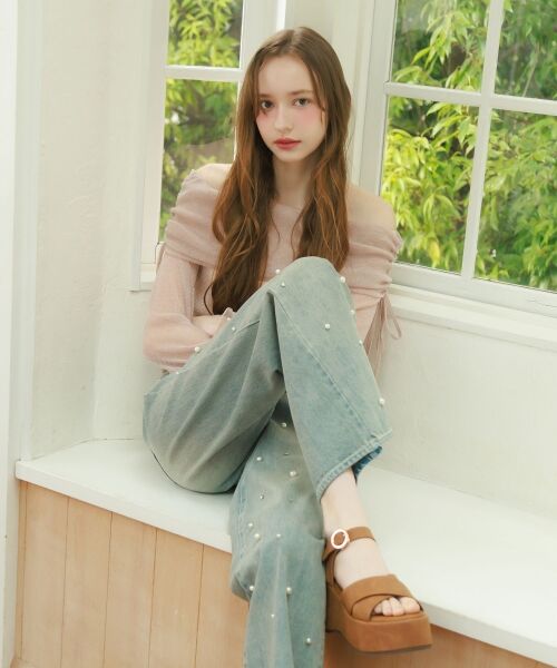 MAJESTIC LEGON / マジェスティックレゴン カットソー | ドロストオフショルラメチュールトップス | 詳細11