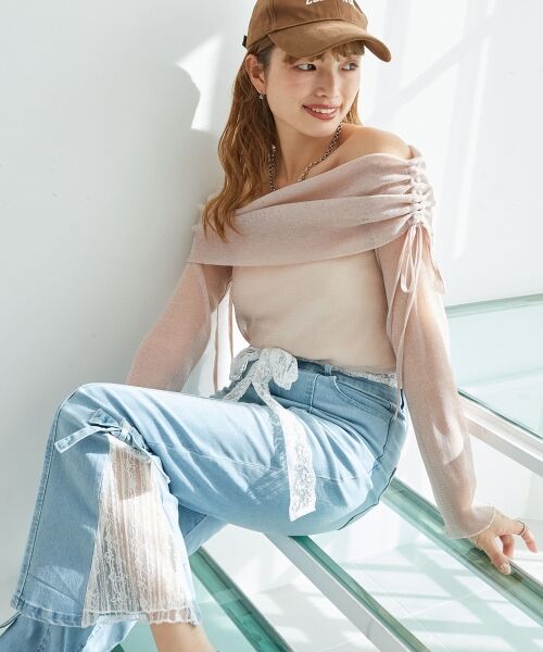 MAJESTIC LEGON / マジェスティックレゴン カットソー | ドロストオフショルラメチュールトップス | 詳細15